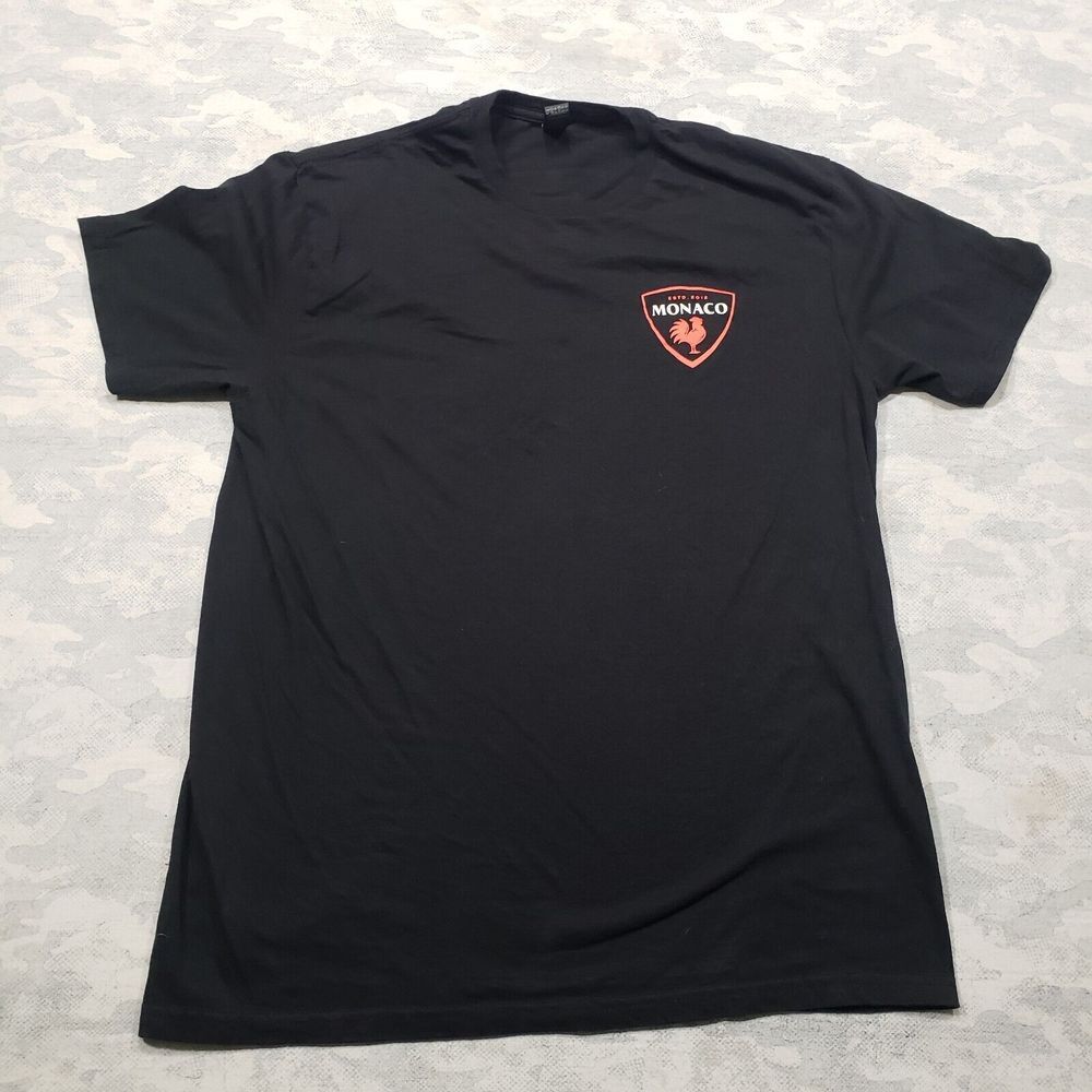 Monaco Shirt‎ Mens Large Black Short Sleeve Alcohol